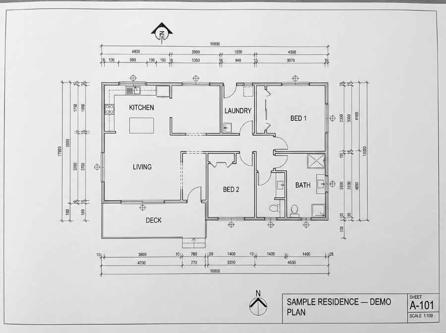 Sample residential floor plan (fabricated demo)